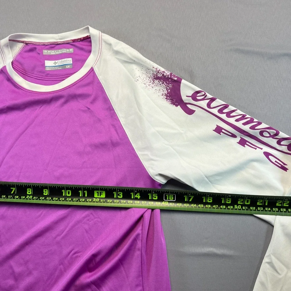 Columbia Sportswear PFG Rash Guard Swim Shirt Womens S Purple White Omni Shade